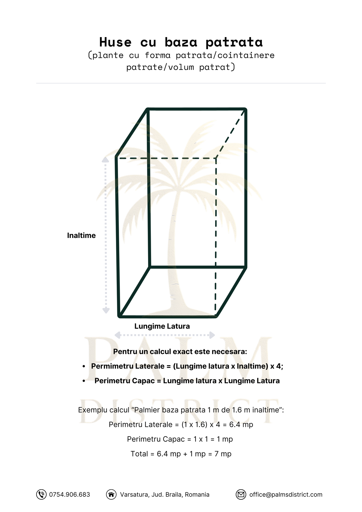 Husă de iarnă pentru palmieri - Palm District (Customizabila)