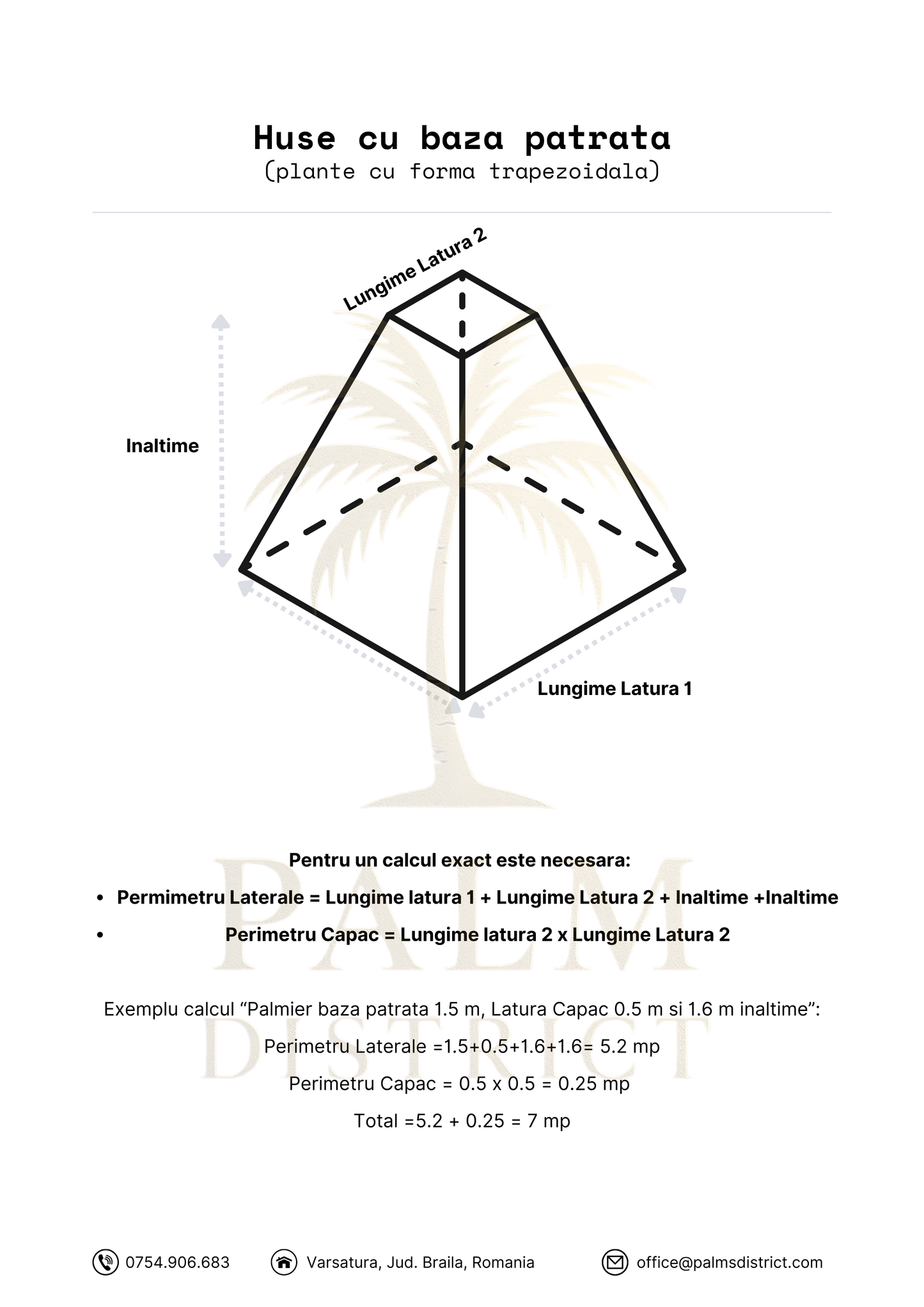 Husă de iarnă pentru palmieri - Palm District (Customizabila)